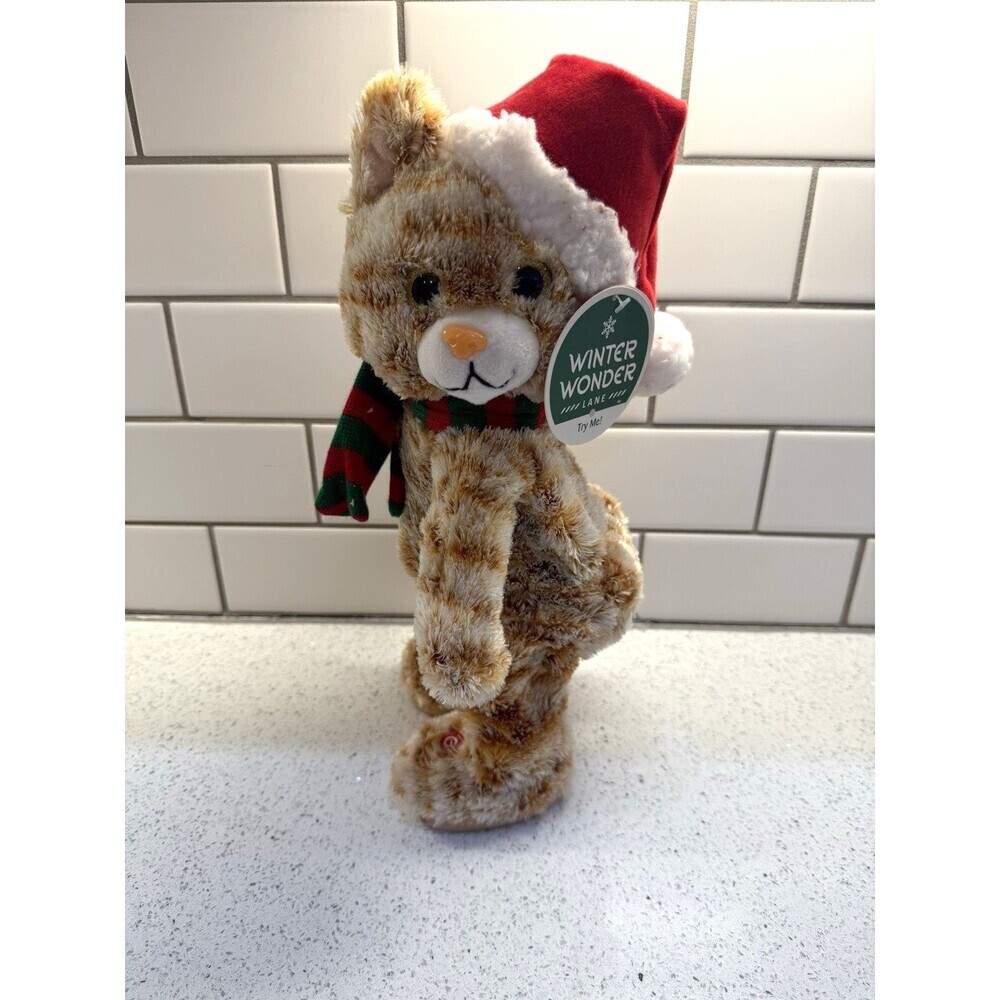Gemmy 13" Animated Plush Christmas Twerking Dancing Singing Santa Cat New W Tags